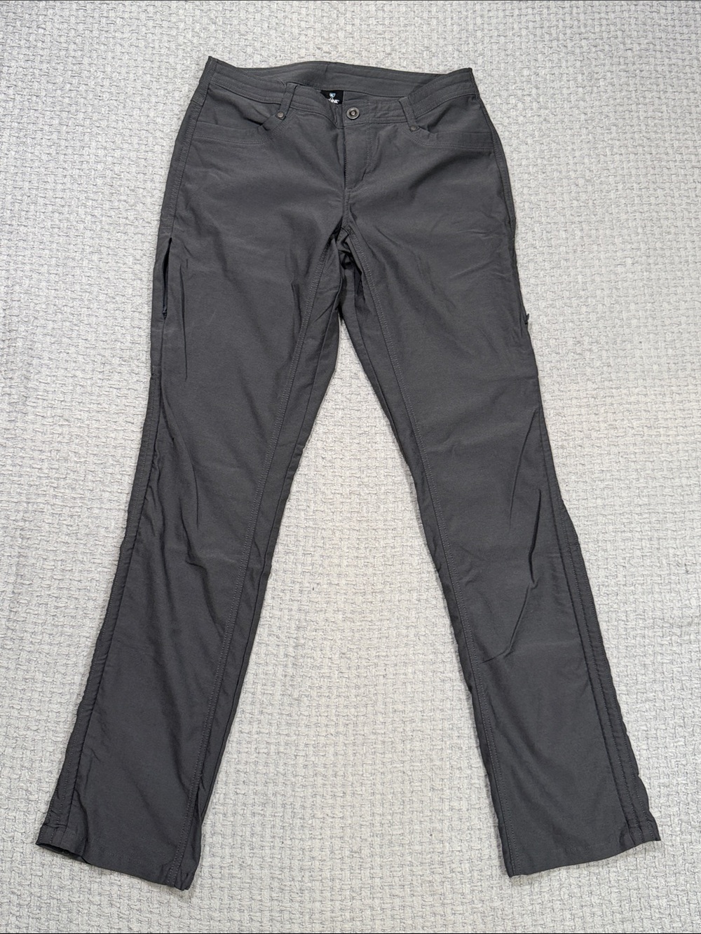 Kuhl Trekr Hiking Pants Women's Charcoal Cargo Cinch Up Legs Size 6 Long - Picture 9 of 16